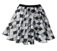 The Dragons Den Adults Pierrot Clown 15" Length Skater Skirt Halloween Circus Big Top Fancy Dress [L-XL]