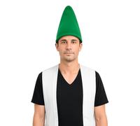 The Dragons Den Adults Plain Coloured Garden Gnome Pointy Hat Fancy Dress Headwear [Green]