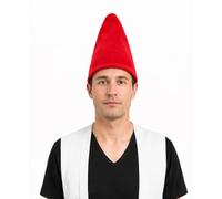 The Dragons Den Adults Plain Coloured Garden Gnome Pointy Hat Fancy Dress Headwear [Red]