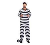 The Dragons Den Adults Prisoner Convict Chain Gang Fancy Dress Costume [L-XL]