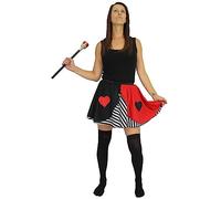 The Dragons Den Adults Queen of Hearts 15" Length Skater Skirt Wonderland Fancy Dress Costume Accessory [14-18]