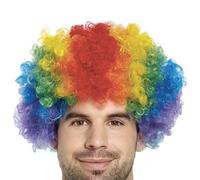 The Dragons Den Adults Rainbow Multicoloured Afro Clown Wig Circus LGBT Pride March Fancy Dress