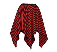 The Dragons Den Adults Red & Black Striped Pirate Handkerchief Skirt Fancy Dress [8-12]