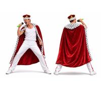 The Dragons Den Adults Rock Star Icon King Freddy 1980s Decades Music Legend Fancy Dress Costume [S-M]
