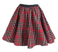 The Dragons Den Adults Royal Stewart Tartan Full Circle 15" Length Skater Skirt Burns Night Hogmanay Fancy Dress [L-XL]