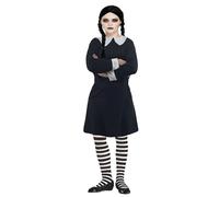 The Dragons Den Adults Scary Daughter Wednesday Adams Halloween Movie Family Fancy Dress Costume [S-M]