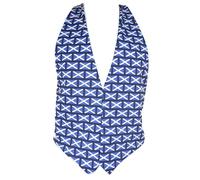 The Dragons Den Adults Scotland National Flag Saltire St Andrews Cross Scottish Sports Supporters Backless Waistcoat Fancy Dress Costume Accessory [L-XL]
