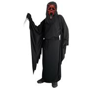 The Dragons Den Adults Screaming Aged Devil Movie Ghost Robes Belt Gloves & Overhead Face Mask Halloween Fancy Dress Costume [S-M]