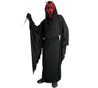 The Dragons Den Adults Screaming Devil Movie Ghost Robes Belt Gloves & Overhead Face Mask Halloween Fancy Dress Costume [L-XL]