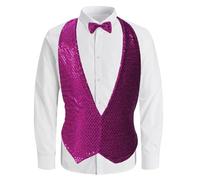 The Dragons Den Adults Sequin Bowtie & Waistcoat Showman RIngmaster Fancy Dress Costume Accessory [Pink L-XL]