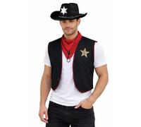The Dragons Den Adults Sheriff Wild West Cowboy Cowgirl Western Law Maker Fancy Dress Costume [3 Sizes]