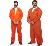 The Dragons Den Adults Silent Cannibal Dr Lector Overalls Jaw Guard & Handcuffs Halloween Fancy Dress Costume [Standard]