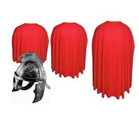 The Dragons Den Adults Spartan Red Cape & Helmet Sparta Elite Warrior Greek Historical Fancy Dress [48" Length]