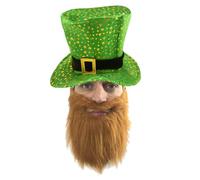 The Dragons Den Adults St Patricks Day Leprechaun Hat & Beard Irish Fancy Dress Costume Accessory [Hat & Beard]