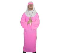 The Dragons Den Adults Stag Do Stag Night Nun Robes, Habit & Cross Stag Party Drag Fancy Dress Costume [Pink Nun, S-M]