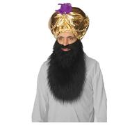 The Dragons Den Adults Sultan Arabian Indian Golden Turban & Beard Bollywood Fancy Dress