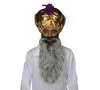The Dragons Den Adults Sultan Arabian Indian Golden Turban & Beard Bollywood Fancy Dress
