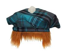 The Dragons Den Adults Tartan Tam-O-Shanter With Ginger Hair Scotland Burns Night Hat Fancy Dress [Balmoral]