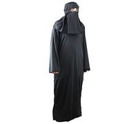 The Dragons Den Adults Traditional Burqa Robes & Hood Arabian Arab Muslim Chadri Burka Hijab Fancy Dress Costume [S-M]