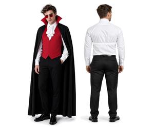 The Dragons Den Adults Transylvanian Vampire Count Dracula Halloween Fancy Dress Costume [S-M]