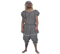 The Dragons Den Adults Ugly Sisters Pantomime Panto Dame Fancy Dress Costume [S/M,White & Black]