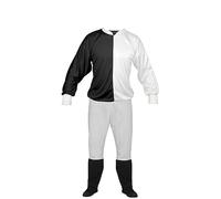 The Dragons Den Adults Unisex Jockey Silks Colours Jersey Top & Jodhpurs Horse Racing Cheltenham National Fancy Dress Costume [Black & White]