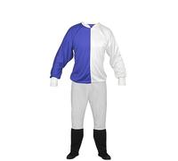 The Dragons Den Adults Unisex Jockey Silks Colours Jersey Top & Jodhpurs Horse Racing Cheltenham National Fancy Dress Costume [Royal Blue & White]