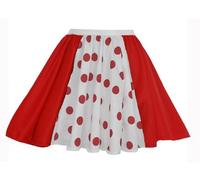 The Dragons Den Adults White & Red Polka Dot Panel Skirt Clown Circus Big Top Red Nose Fancy Dress [S-M]