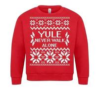 The Dragons Den Adults Yule Never Walk Alone Festive Red Christmas Jumper [XXL]