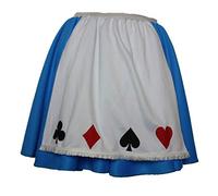 The Dragons Den Alice 15" Length Skater Skirt Playing Card Decal Attached Apron Wonderland World Book Day Movie Fancy Dress [S-M]