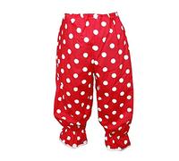 The Dragons Den Childs Age 8-12 Years 3/4 Length Bloomers Polka Dot Rag Doll Clown Pants Circus Big Top Fancy Dress [Red White Spot]