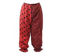 The Dragons Den Childs Black & Red Polka Dot Stripe Clown Pants Cricusd Halloween Novelty Bottoms [Age 8-12 Years]