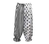The Dragons Den Childs Black & White Polka Dot Stripe Clown Pants Circus Halloween Novelty Bottoms [Age 8-12 Years]
