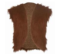 The Dragons Den Childs Brown Long Pile Faux Fur Waistcoat [Age 8-12 Years]