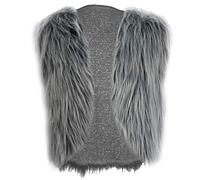 The Dragons Den Childs Grey Long Pile Faux Fur Waistcoat [Age 8-12 Years]