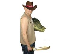 The Dragons Den Crocodile Mick Dundee Australian Fancy Dress Costume Hat & Waistcoat [Adults XXL]