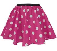 The Dragons Den Fancy Dress Ltd Adults Mini Pink with White Polka Dot Mouse Skater Skirt [S-M]