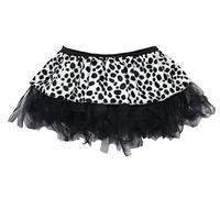 The Dragons Den Ladies 12" Dalmatian Dog Print Cyber Tutu Skirt Cruella Halloween Fancy Dress [8-12 Uk]