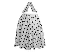 The Dragons Den Ladies 22" White & Black Polka Dot Rock & Roll Skirt & Necktie Fancy Dress [PlusSize]