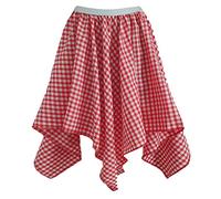 The Dragons Den Ladies Red Gingham Country Girl Line Dancing Western Fancy Dress Handkerchief Skirt [14-18]