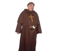 The Dragons Den Medieval Friar Tuck Merry Men Monk Gothic Druid Viking Relgious Halloween Fancy Dress Costume [Plus Size]