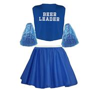 The Dragons Den Mens Funny Cheerleader Beer Leader Stag Party Stag Night Fancy Dress Costume [Blue L-XL]