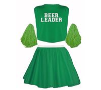 The Dragons Den Mens Funny Cheerleader Beer Leader Stag Party Stag Night Fancy Dress Costume [Green S-M]