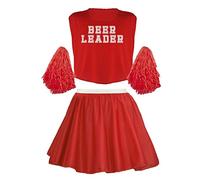The Dragons Den Mens Funny Cheerleader Beer Leader Stag Party Stag Night Fancy Dress Costume [Red L-XL]