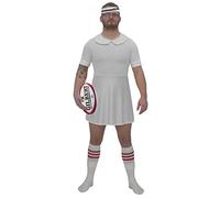 The Dragons Den Mens White Rugby Dress All Nations Sports Supporter Funny Stag Party Fancy Dress [L/XL]