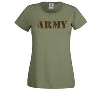 The Dragons Den Womens Army Military Soldier Hen Night Party Olive Green Lady Fit T-Shirt [S]