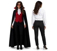 The Dragons Den Womens Transylvanian Vampire Countess Dracula Halloween Fancy Dress Costume [S-M]