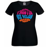 The Dragons Den Womens Twistin My Melon Man Madchester Acid House Raver Black Lady Fit T-Shirt [XXL]