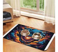 The Dragon's Roar Pet Feeding Mat-Waterproof & Non-Slip Dog and Cat Food Mat-No Stains Quick Dry Dog Water Dispenser Mat