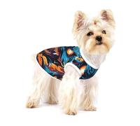 The Dragon's Roar Small Cotton Dog Vest Breathable Adjustable Pet T Shirt for Small Dogs Cats - Full Print Summer Puppy Clothes